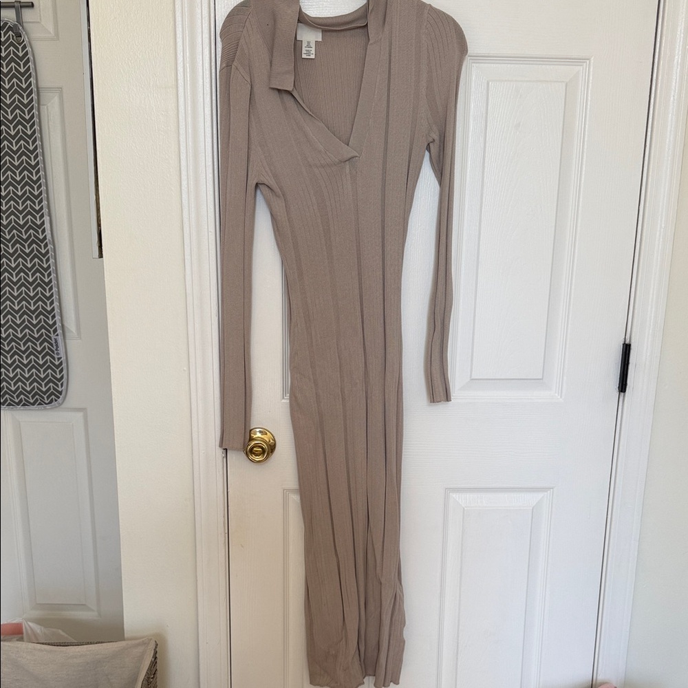H&M Tan Long Sleeve Knit Dress